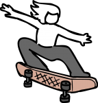 Skateboard freehand drawings